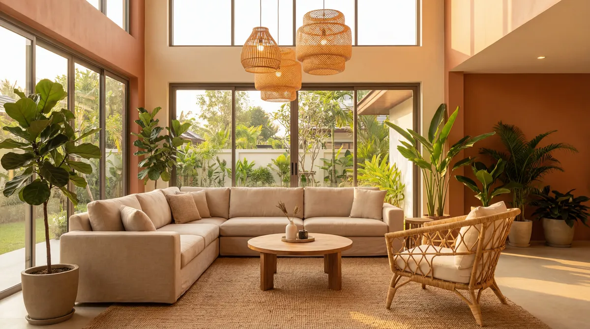 Natural style living room details